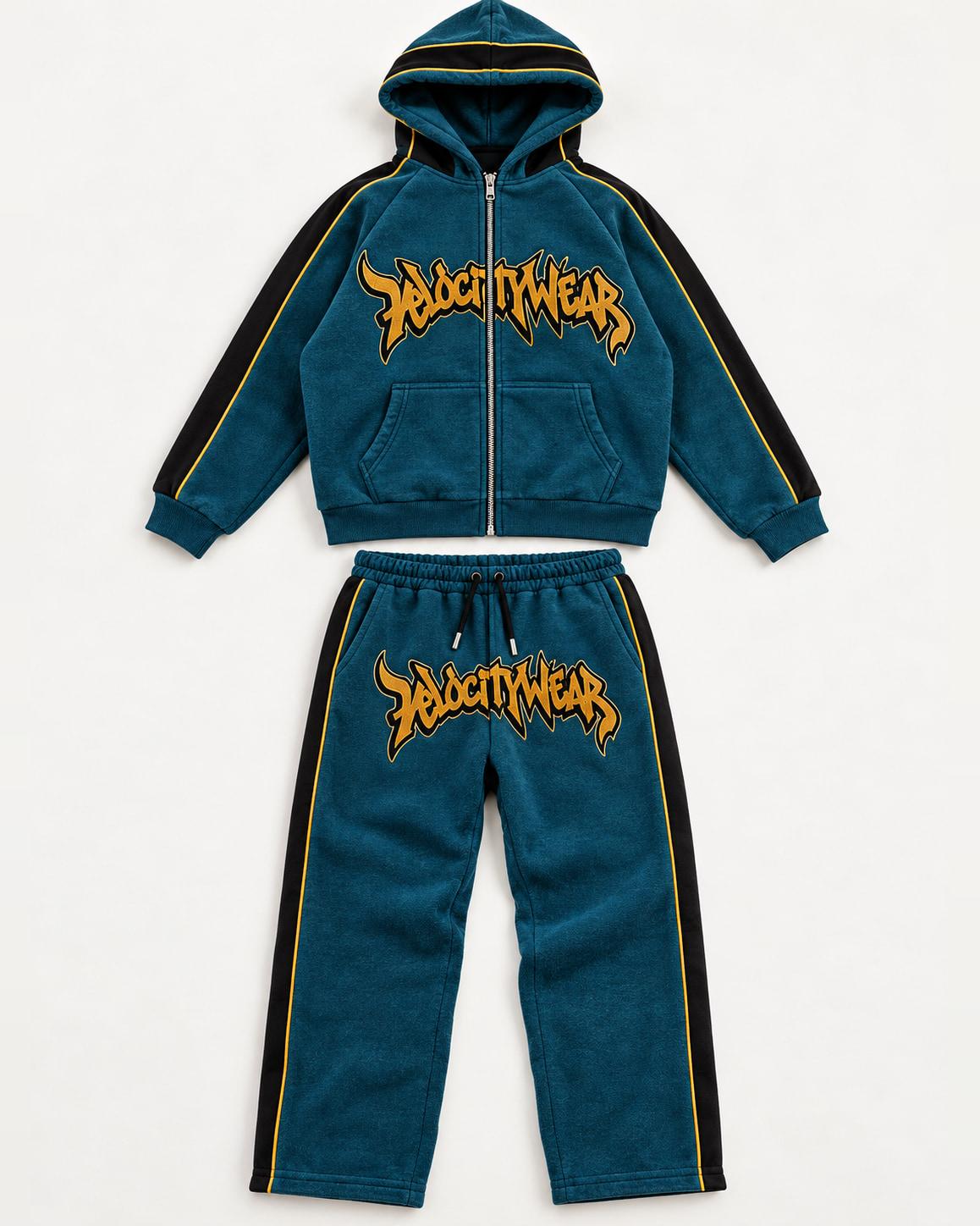 Teal Racing premium tracksuit, front view (PT-11)