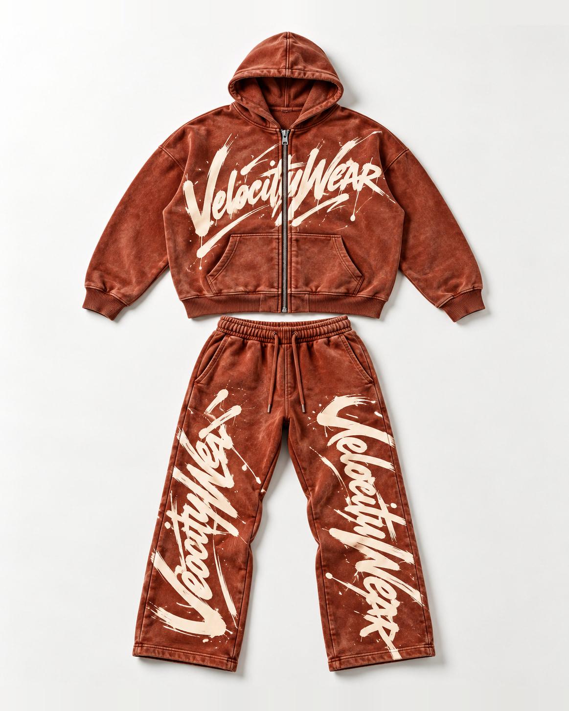 Rust Graffiti premium tracksuit, front view (PT-14)