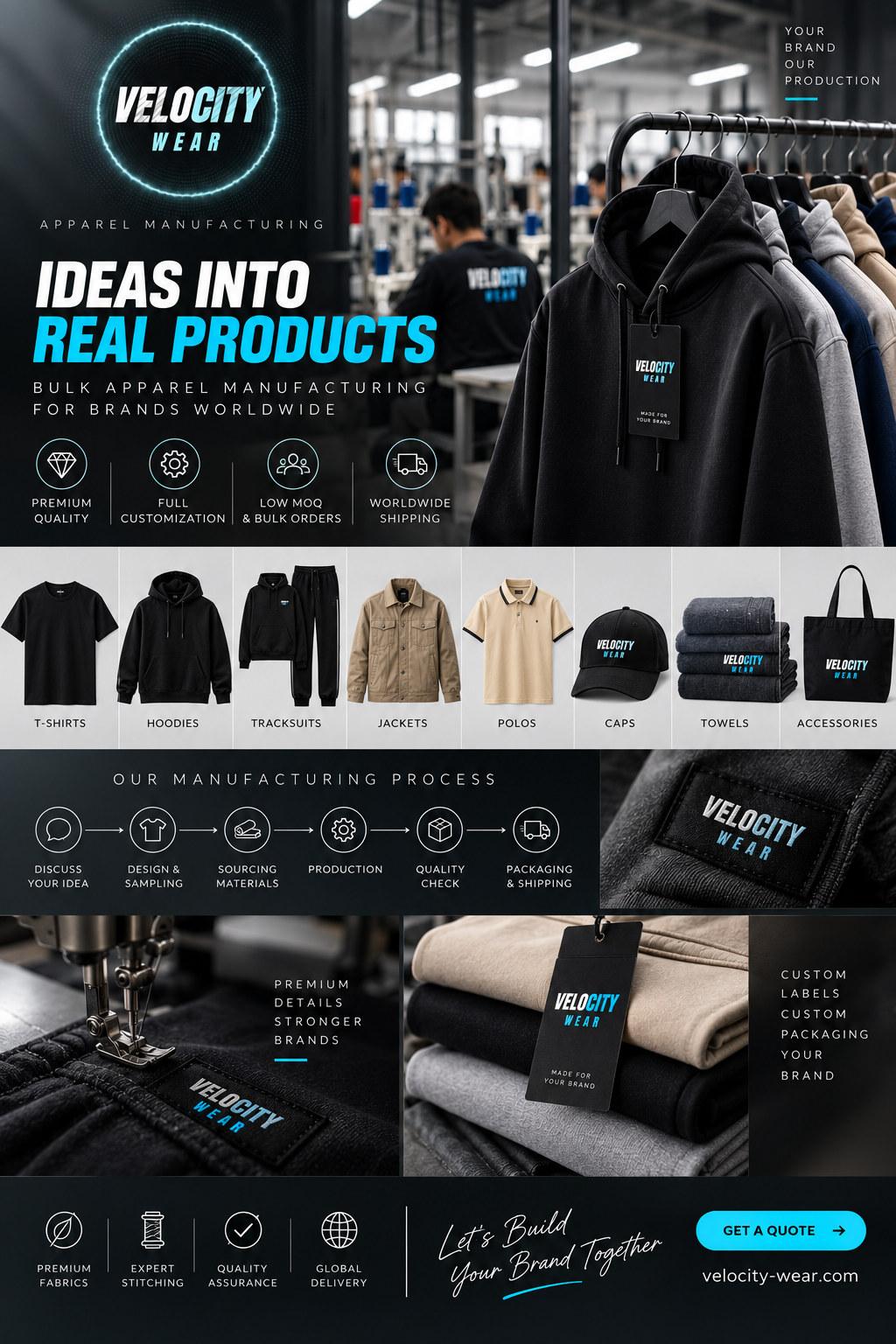 Bulk Apparel Manufacturing — Velocity Wear