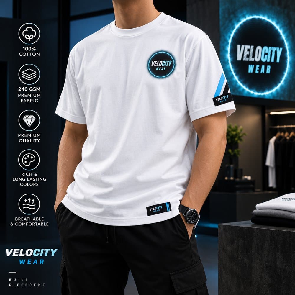 Regular fit cotton t-shirt shown flat to display the cut