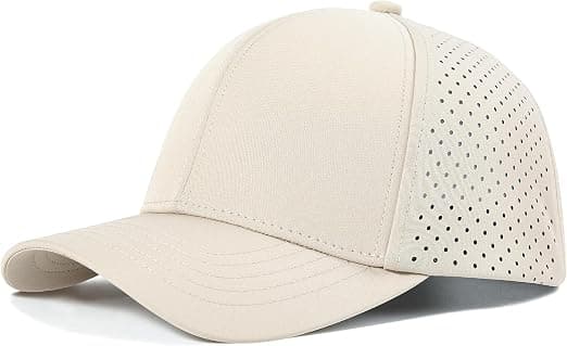 Cap inspected for stitch quality around the peak and crown seams