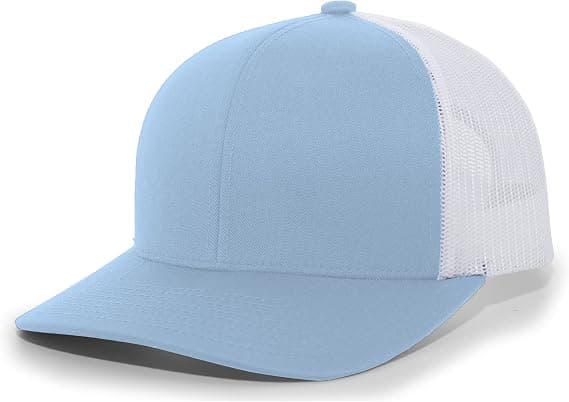 Stack of custom snapback caps in a bulk wholesale run