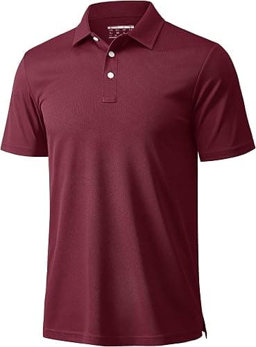 Hotel staff polo shirts arranged across a full size range