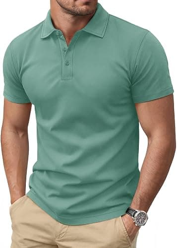 Branded polo shirt showing collar construction and neck label area