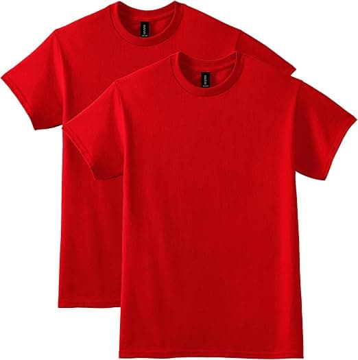 School t-shirts sorted into size groups before handout