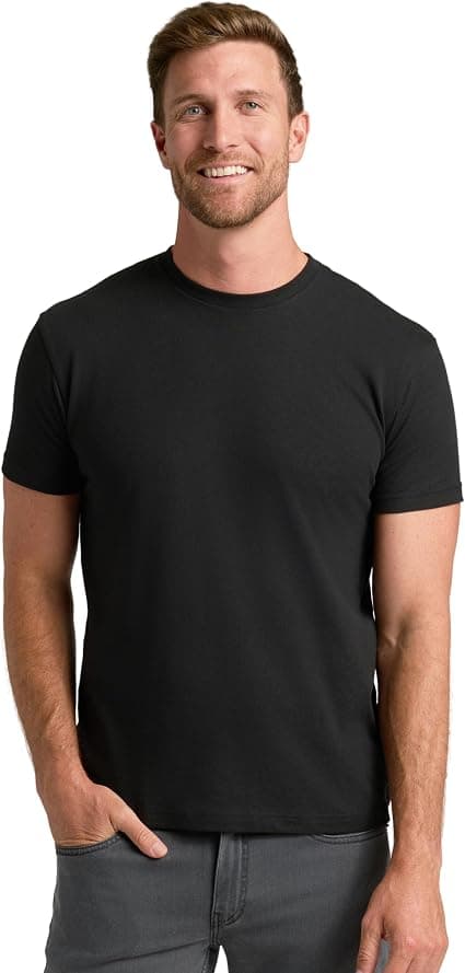 Heavyweight cotton t-shirt showing a structured boxy shoulder line