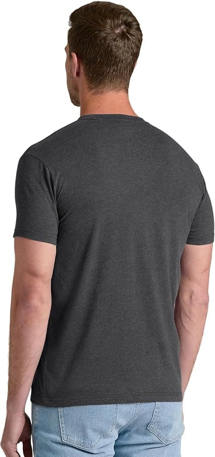 Custom printed t-shirts stacked from a bulk manufacturing run