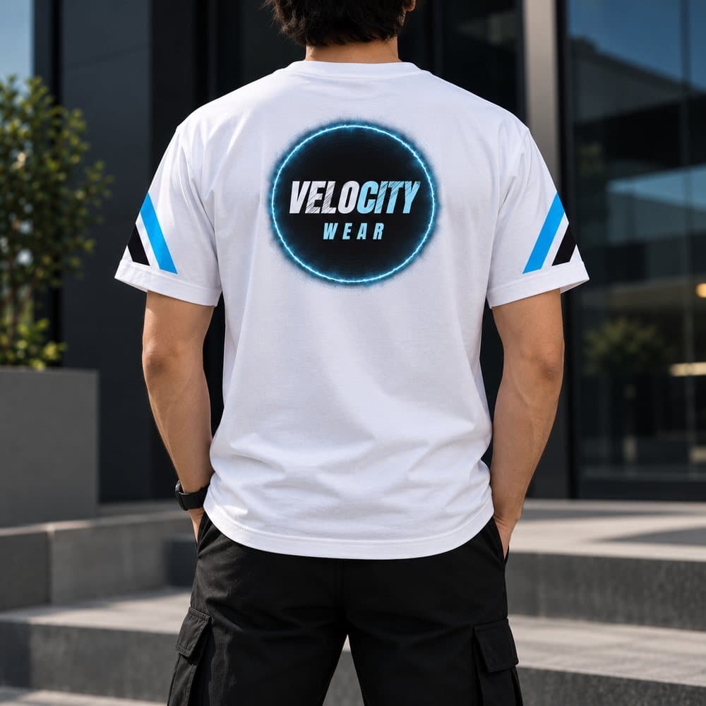 Hospitality t-shirt showing a left chest logo placement