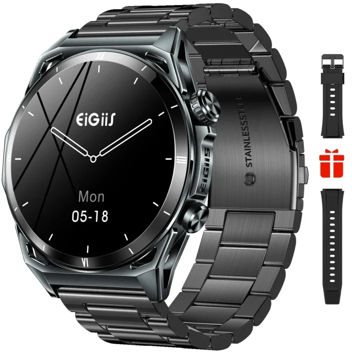1.43" Smart Watch AMOLED Display Bluetooth Call Health Monitor IP68 Waterproof