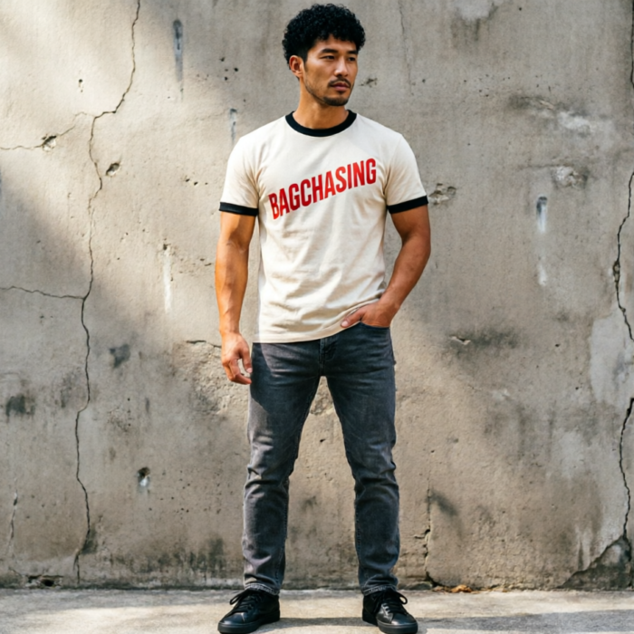 Bagchasing Ringer T-Shirt – Cream & Black Streetwear Tee